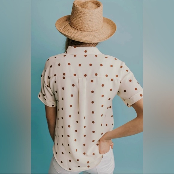 Roolee Polka Dot Button Down Blouse - Picture 2 of 8